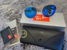 Ray Ban RB3447 Round Metal 50-21 112/17 Gold Frame Brown Mirror Sunglasses