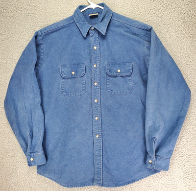 VTG Five Brother Chamois Flannel Shirt Mens Tallman XL Blue USA Work 90s Heavy