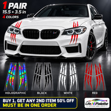1 Pair Claw Scratch Reflective Car Decal Stickers Hood Headlight Bumper Racing