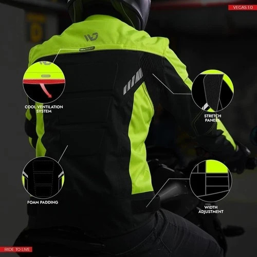 Giacca Moto Uomo Impermeabile con Protezioni CE foto 4