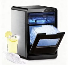 Nugget Ice Maker Countertop 44lb/24H Self-Cleaning Chewable Pellet Ice Machin