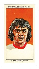 Sun Newspaper Football Soccer Cards 1970 #110 Kazimierz Lubanksi Poland