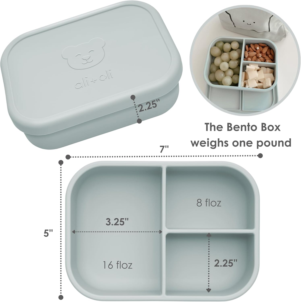 Blue Silicone Bento Lunch Box for Kids & Adults | Leakproof & Durable