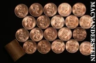 Roll of 25 1963 Uncirculated Assorted Great Britain One Penny Coins -Scarce #ROL