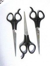 3 Haircutting Scissors 6" stainless steel