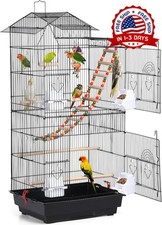39 Inch Jaula Para Pajaros Periquitos Aves Peque  Os Con 4 Comederos Y Juguetes
