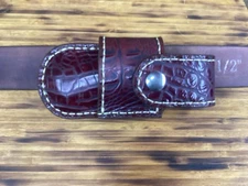 Embossed Gator Cow Leather Sheath Horizontal Buck 110, 112 Size (Sheath Only)