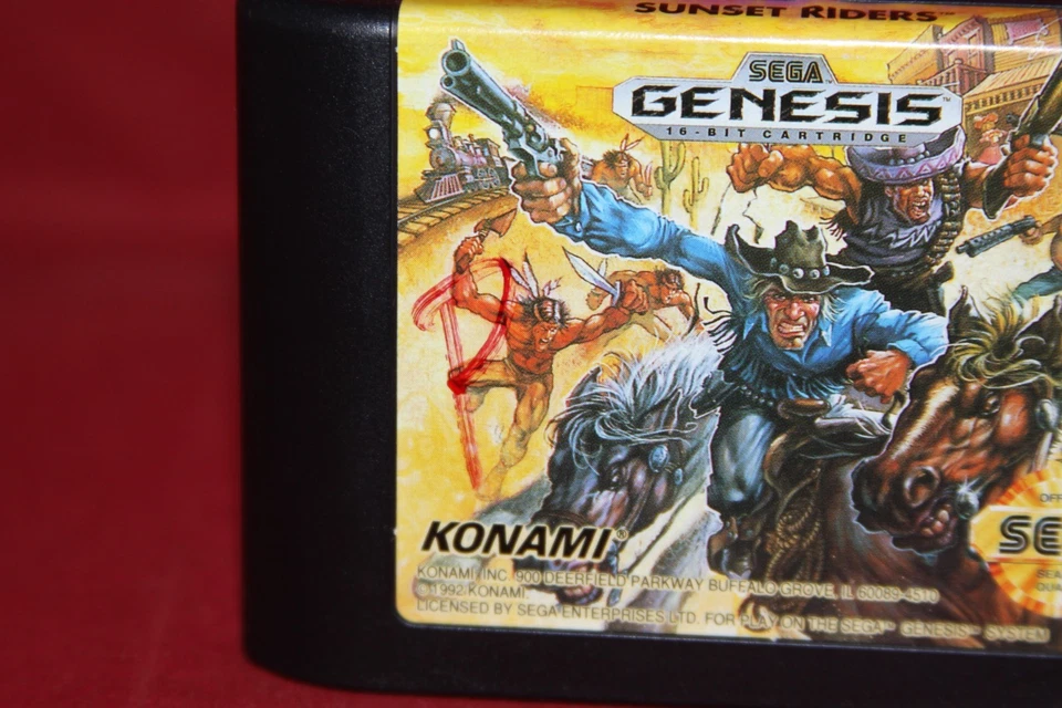 Sunset Riders (Sega Genesis, 1992) Authentic Game Cartridge, CIB Complete - Image 4 of 4