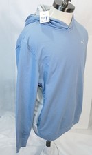 PUMA Hoodie Men's Long Sleeve Active Pullover Blue w/White Jersey XL, XXL