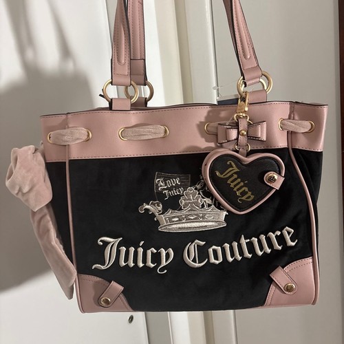 Juicy Couture American Princess Crown Daydreamer black and pink Velour NWT Y2K