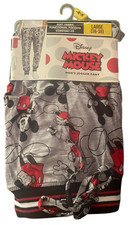 Disney Mickey Mouse Jogger Sleep Pants Men's L 36-38" Gray Soft Comfort Fit