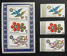 Cook Islands 1980 Rotary Club complete set + M/S MNH