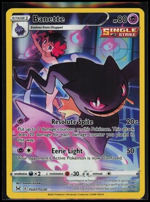 BANETTE TG07/TG30 HOLO LOST ORIGIN TRAINER GALLERY POKEMON NM/M