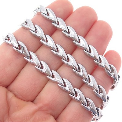 KREMENTZ 925 Sterling Silver Vintage Italy Modernist Arrow Chain Necklace 18''