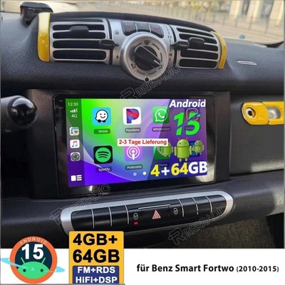 4+64GB Für Smart Fortwo 451 2010-2015 Android 15 Autoradio GPS Navi Carplay DSP