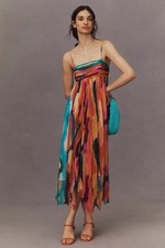 NWT Anthropologie BHLDN Lola Sleeveless Chiffon Flowy Midi Dress  MEDIUM $248