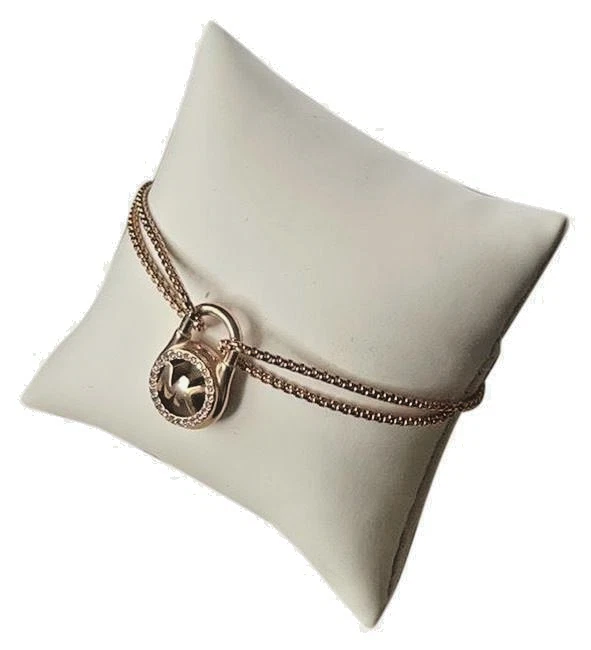 MICHAEL KORS Lucchetto Oro Rosa Catena Slider Bracciale Cristalli MKJ7382791 +MK BOX