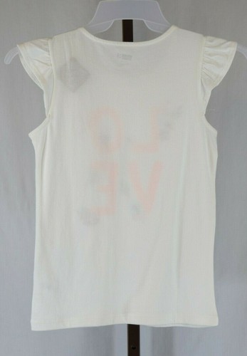 Crazy 8 Girls White Love Graphic Short Sleeve T-Shirt Size L 10-12 NEW - Picture 2 of 6