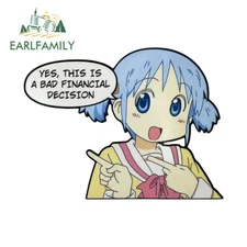 EARLFAMILY 5.1" Anime Girl Warning Car Stickers Caravan Trunk DIY decal decorate