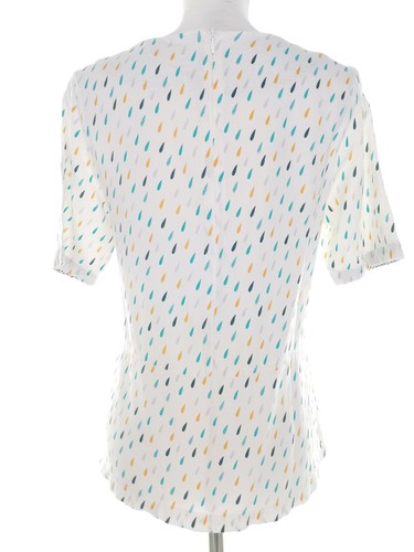 White stuff T. 10 (38) Blanco Blusa Algodón 100% Manga corta Bolsillos - Imagen 3 de 5