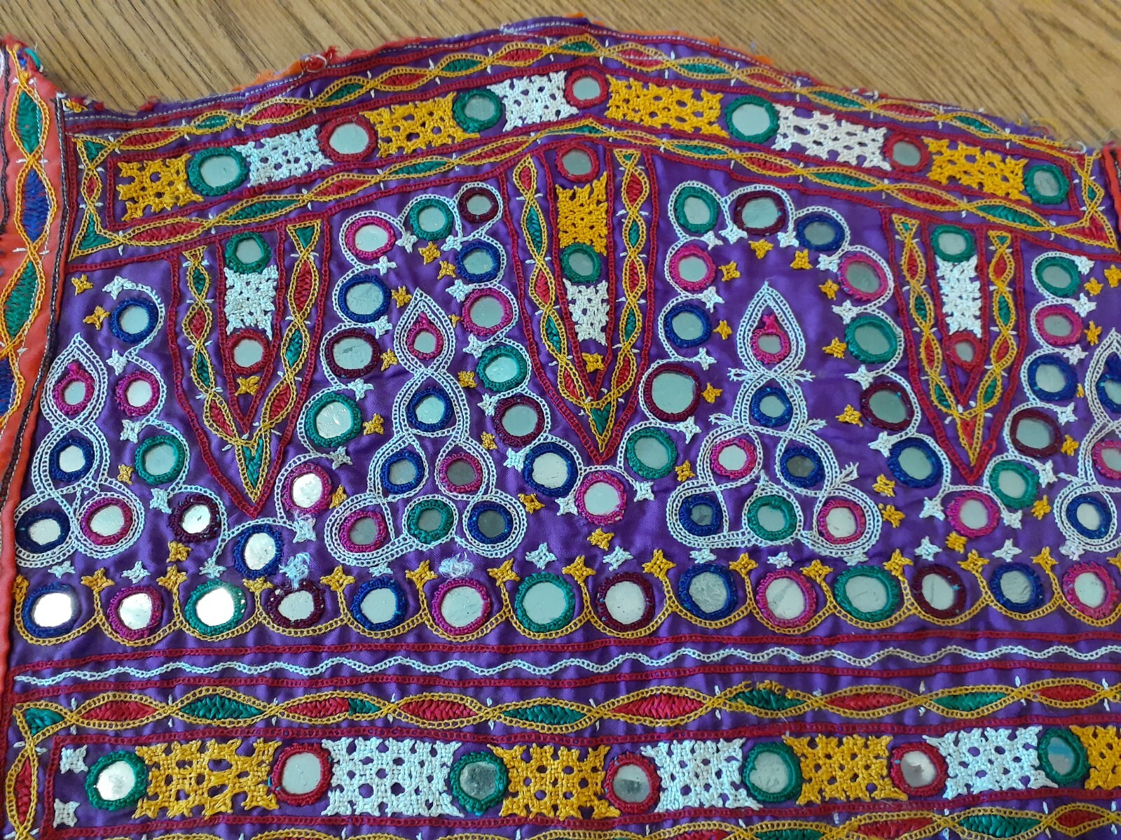 Patchwork Quilt Embroidered Handmade Panel Mirror… - image 7