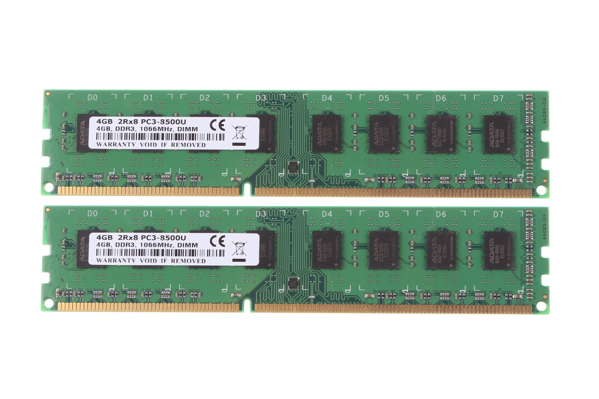 8 GB DDR3 RAM 2X 4 GB PC3-8500 2Rx8 1066Mhz 240PIN Desktop Memory