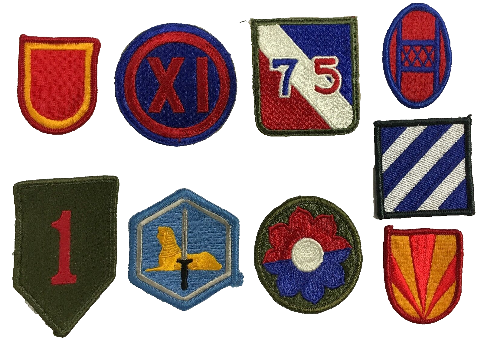 9 US Army Color Military Airforce Set Uniform Patches Embroidered