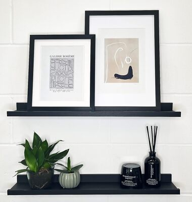 2er Set 70 cm Schwebende Wandregale in Schwarz oder Weiß Wandbehang Wohndeko