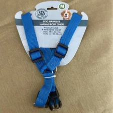 Dog Harness Size M Medium Plain Blue GKC Adjustable Dogs Chest 18-24 In.