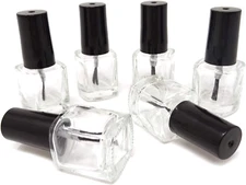 Honbay 6PCS 5Ml Empty Nail Polish Glass Bottles with Brush Cap