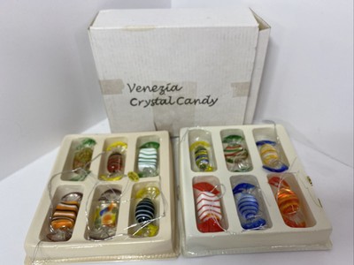 Venezia Vintage Crystal Candy Ornaments Wrapped Hard Candy-12 Total Pieces NIB