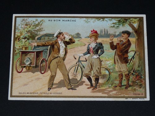 Chromo Original Au Bon Marché - La Luge - Publicité Ancienne, France