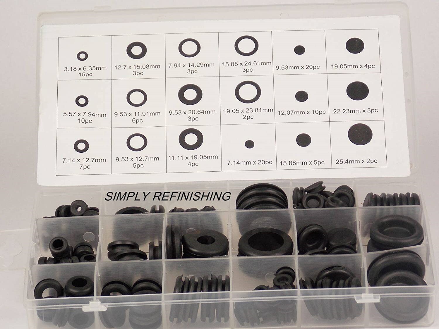 Rubber Grommets Blanking open closed blind Grommets assorted sizes 125pc UK P&P