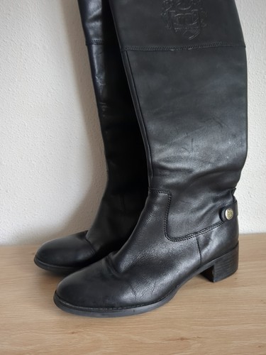 Etienne Aigner Chip Black Leather Tall Riding Boots Women's Size 7 M - Picture 9 of 11