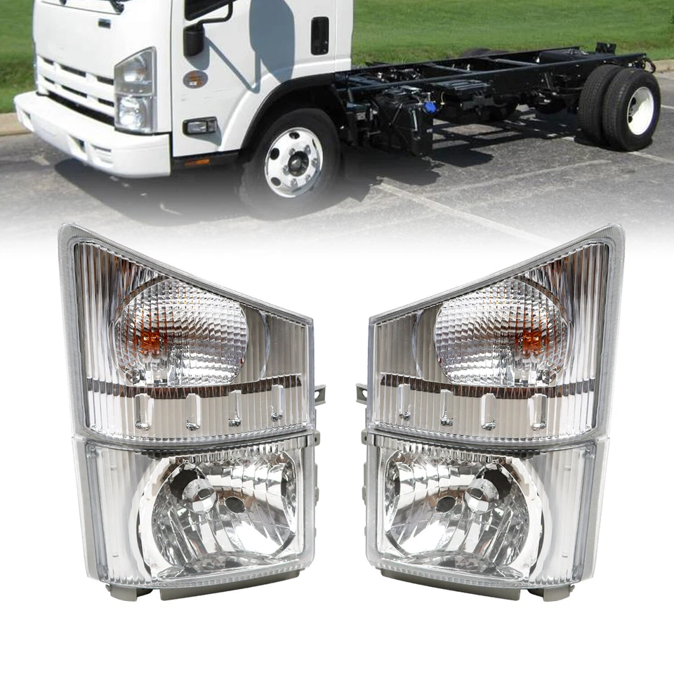 For 2008-2020 ISUZU NPR NPR-HD NQR NRR Headlights Left and Right Corner Lamps - Image 2 of 4