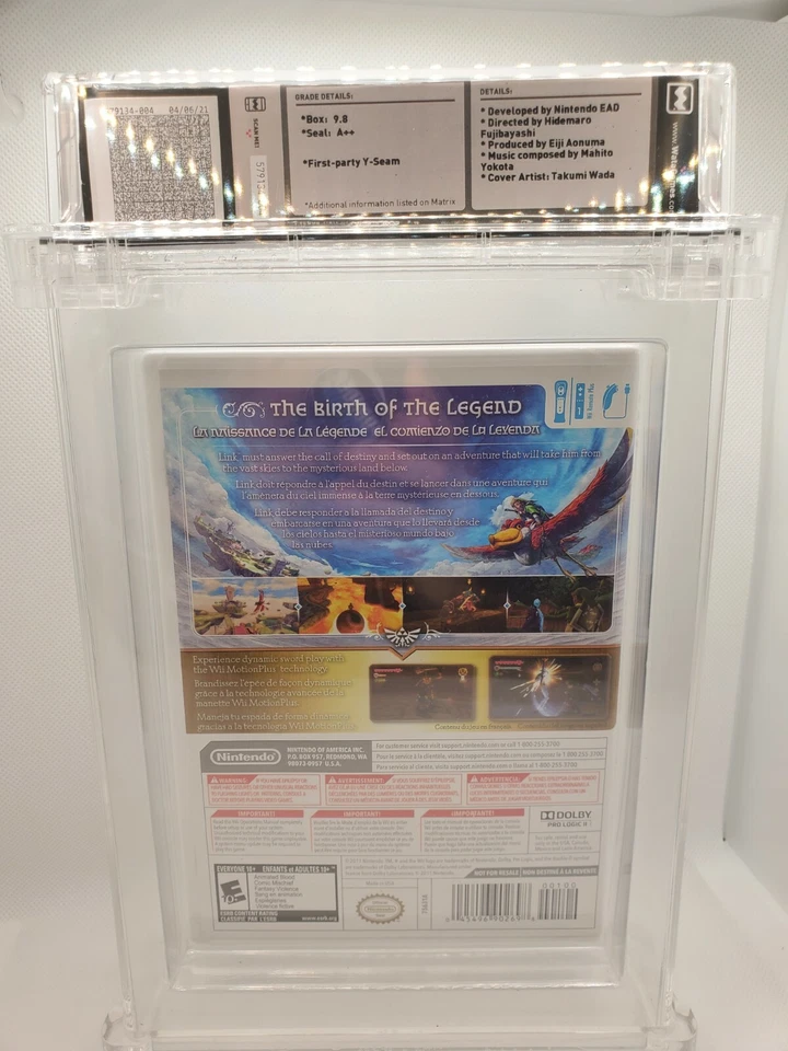 The Legend Of Zelda Skyward Sword Wii Wata 9.8 A++ Graded Rare Nintendo Game - Image 3 of 3