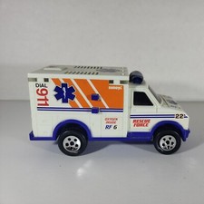 BuddyL Rescue Force Ambulance 1993 Toy Brute Tested Works Lights Sound
