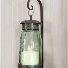 Colonial Tin Works Quart Mason Jar Hanging Wall Sconce