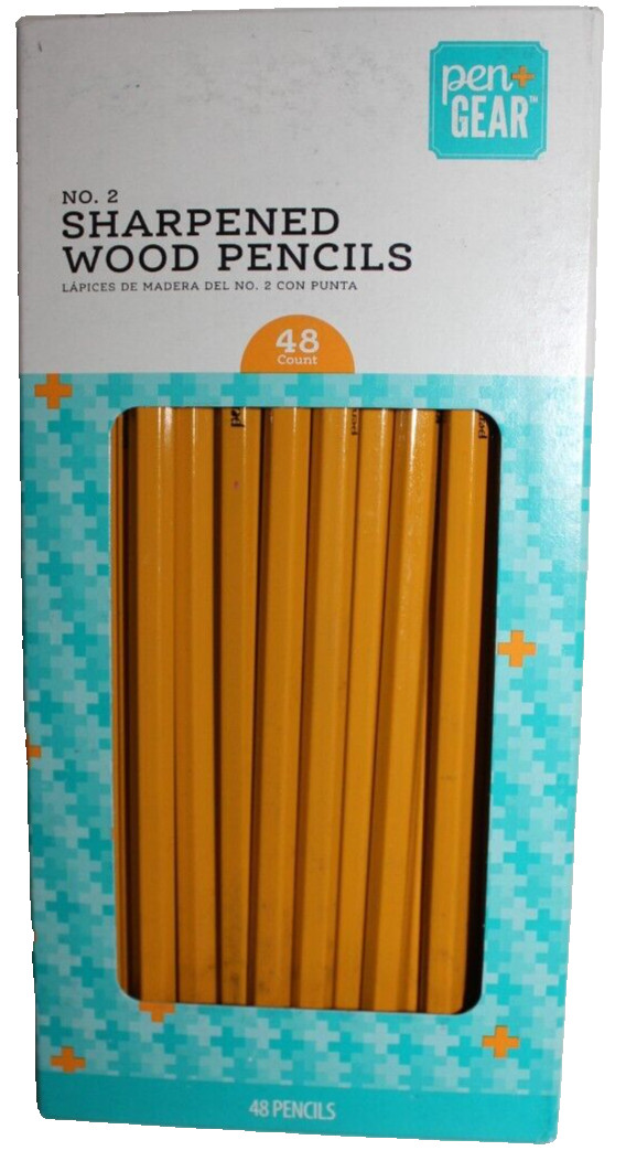 No. 2 Wood Pencils, Sharpened, 48 Count Pen + Gear