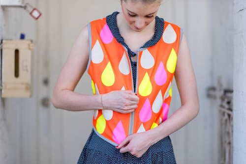 High Visibility Reflective Vest Bicycle Bike. Raindrop style. Size 10 Kids.