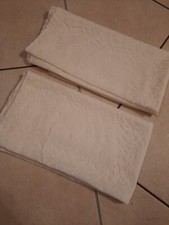  vintage 2 Kopfkissen, bestickt  Bettwäsche Weiß Creme alt Blumen 75x75 Cm