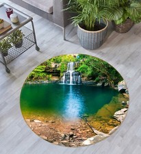 3D Waterfall Lake Stones NAO10183 Game Rug Mat Elegant Photo Carpet Mat Fay