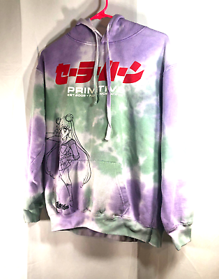 PRIMITIVE X SAILOR MOON Washed Tie Dye Hoodie Sweatshirt Small