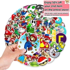 50pcs Waterproof Vinyl Stickers Nintendo Super Mario Luggage Phone Laptop Fridge