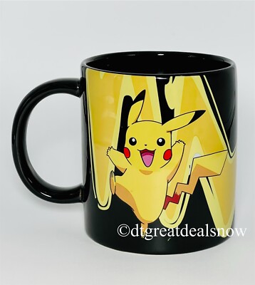 Pokemon Pikachu Black Yellow Ceramic Mug Coffee Tea Hot Chocolate 16 oz  Ceramic | eBay
