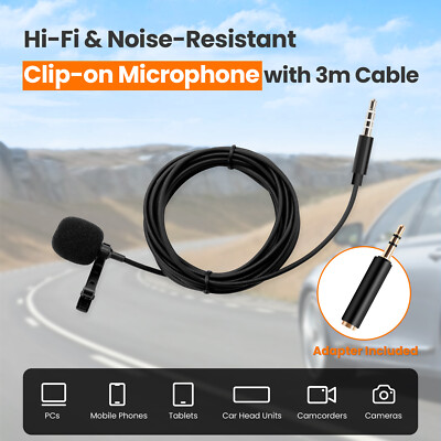 XTRONS Mikrofon für Autoradio Freisprechen BT Mikro 3,5mm Noise Resistant 3m