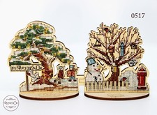 DIY Cross Stitch Kit Winter Outskirts on Wood Cross Stitch Craft Set for Decor