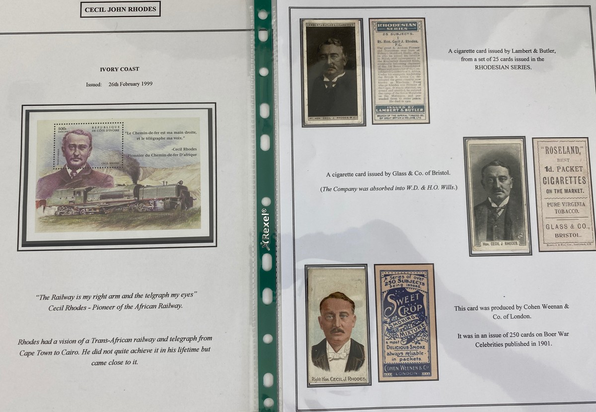 rhodes cigarette cards Cecil Rhodes & Rhodes book booklet cigarette cards souvenir sheet  collection lot