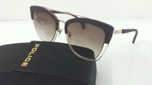 Police occhiale da sole 618 metallo oro lente piatta marrone €159 donna  elegante | eBay