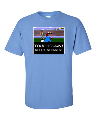Barry Sanders Detroit Lions Tecmo Bowl PIC T-shirt S-XXXXXL